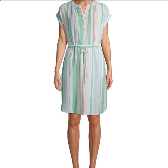 Time and Tru Women's Cinched Waist Dress linen blend - Picture 1 of 12